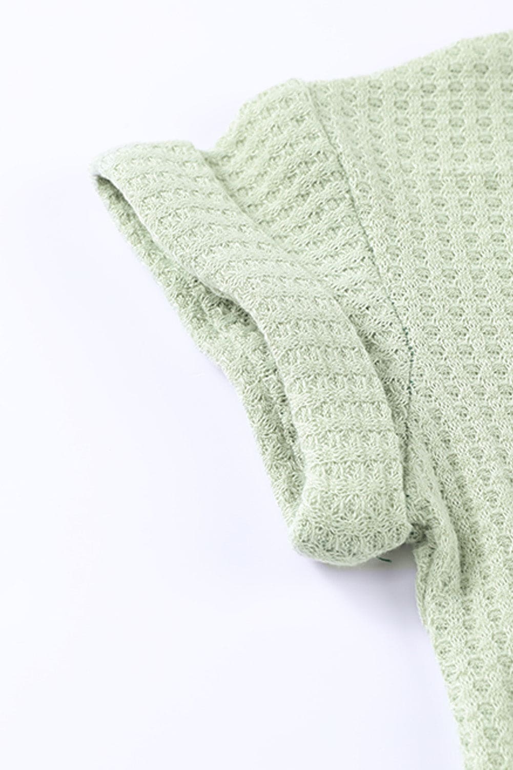 Green Girls Patchwork Short Sleeve Waffle Knit Top store1app