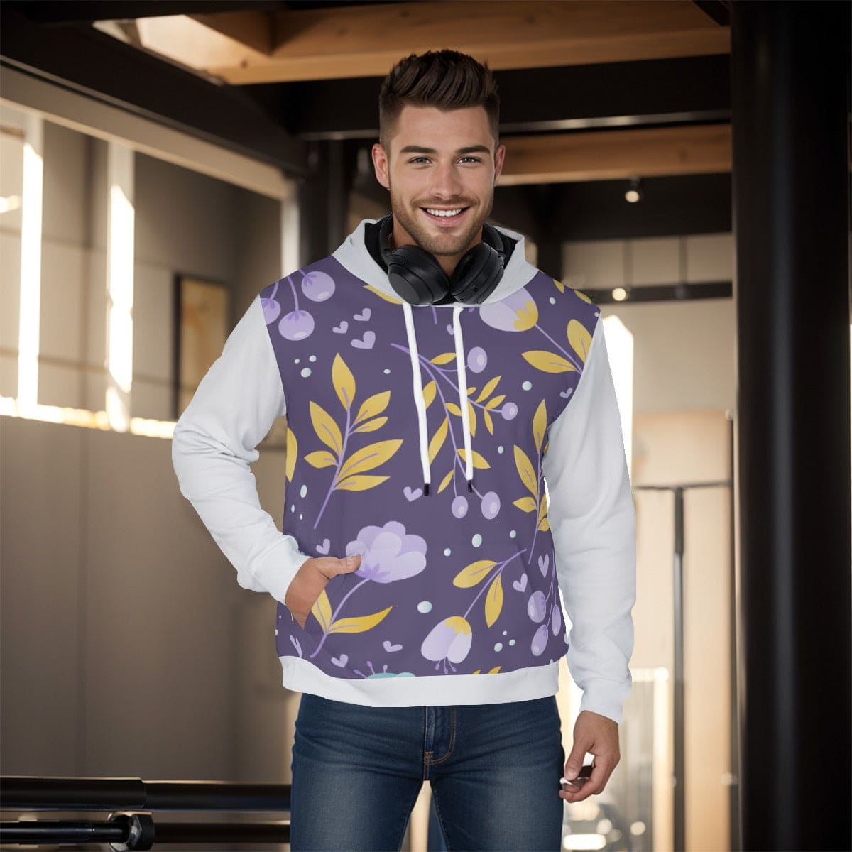 All-Over Print Men's Pullover Hoodie Yoycol