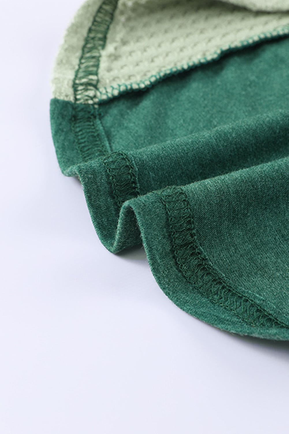 Green Girls Patchwork Short Sleeve Waffle Knit Top store1app
