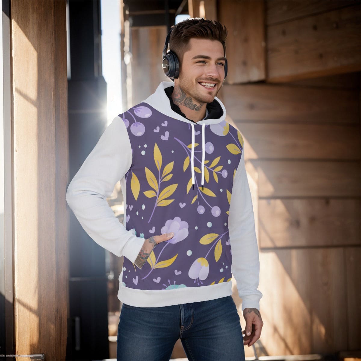 All-Over Print Men's Pullover Hoodie Yoycol