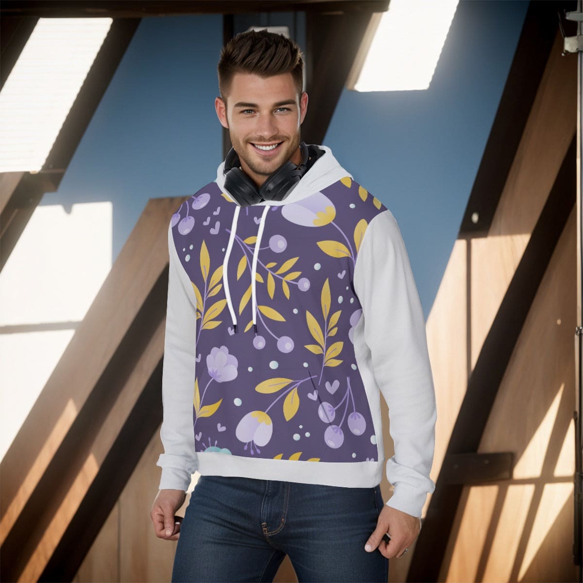 All-Over Print Men's Pullover Hoodie Yoycol